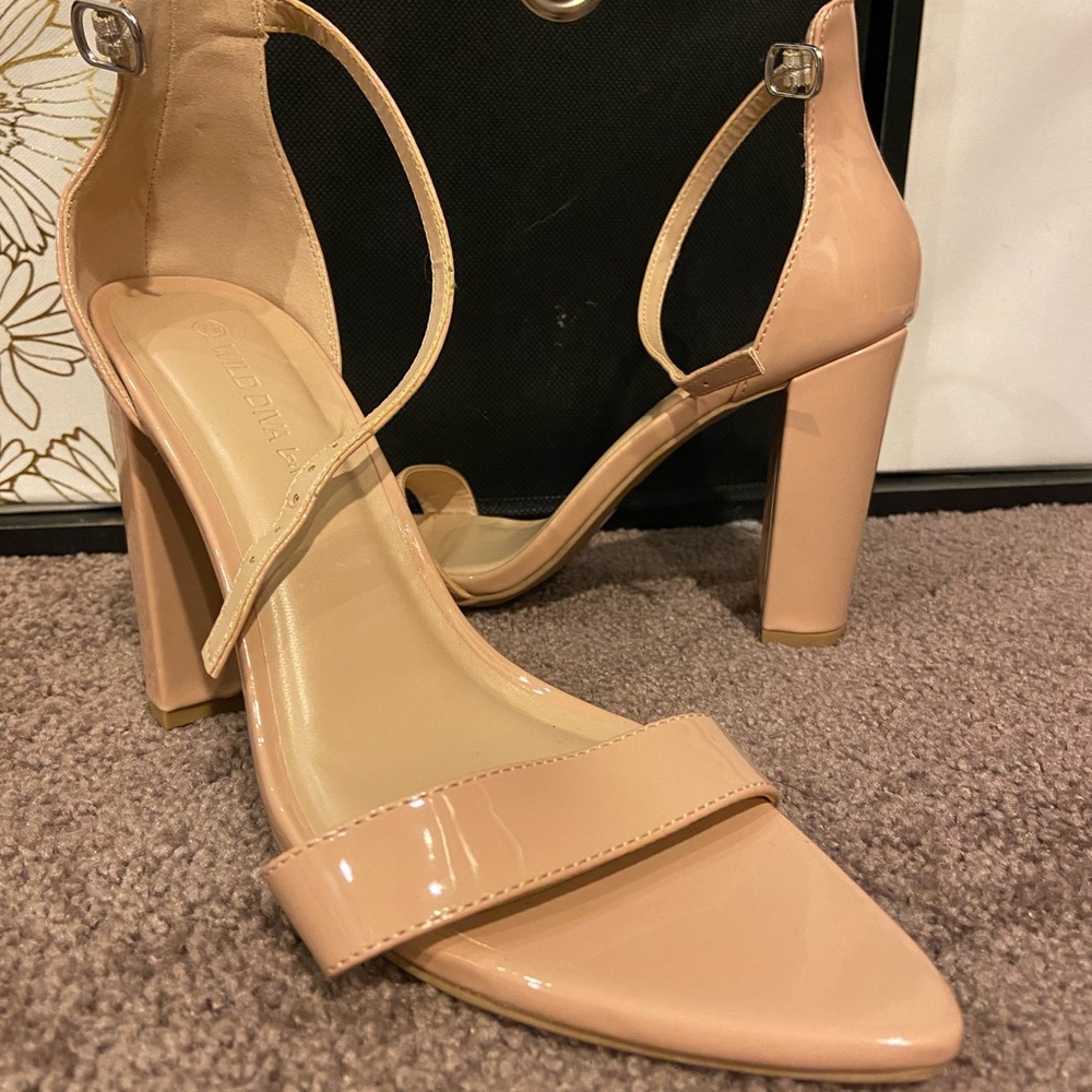 NWOT Nude block heeled heels